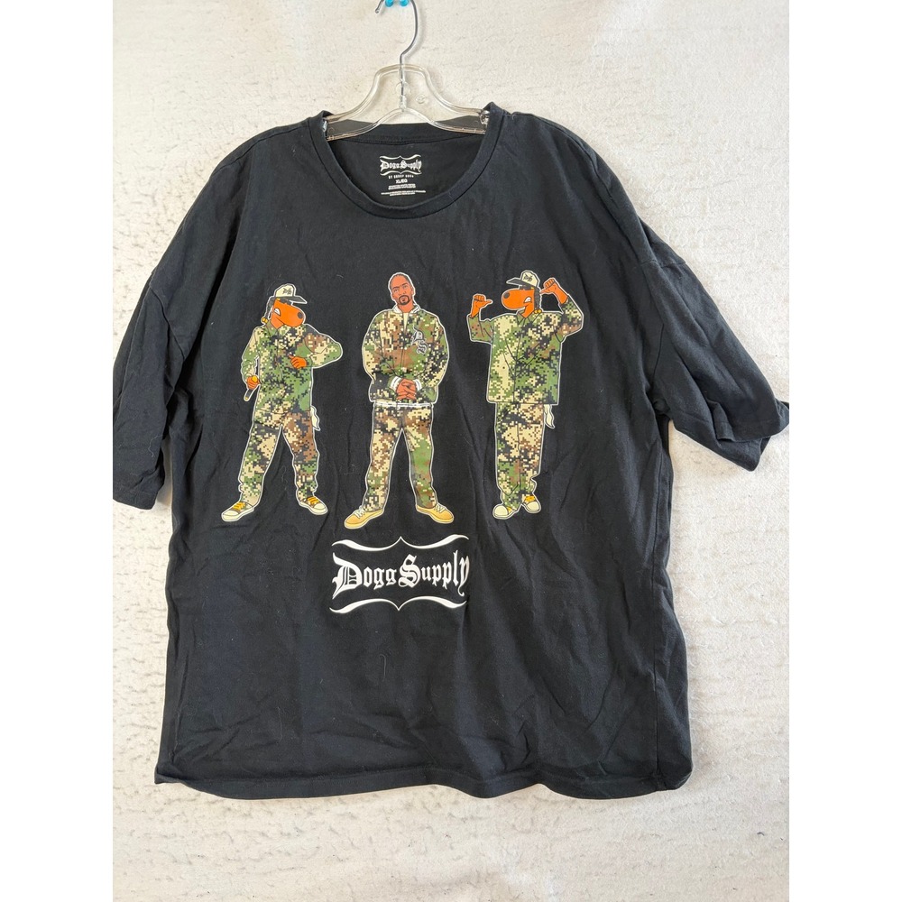 Dogg Supply T-Shirt Mens XL Black Snoop Dogg Camo Graphic Short Sleeve